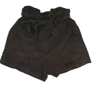 Women's Black Paperbag Shorts